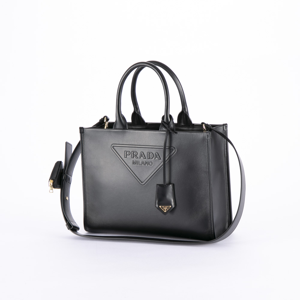プラダ PRADA SOFT CALF MEDIUM ロゴエンボストートバッグ 1BA376 ASK 