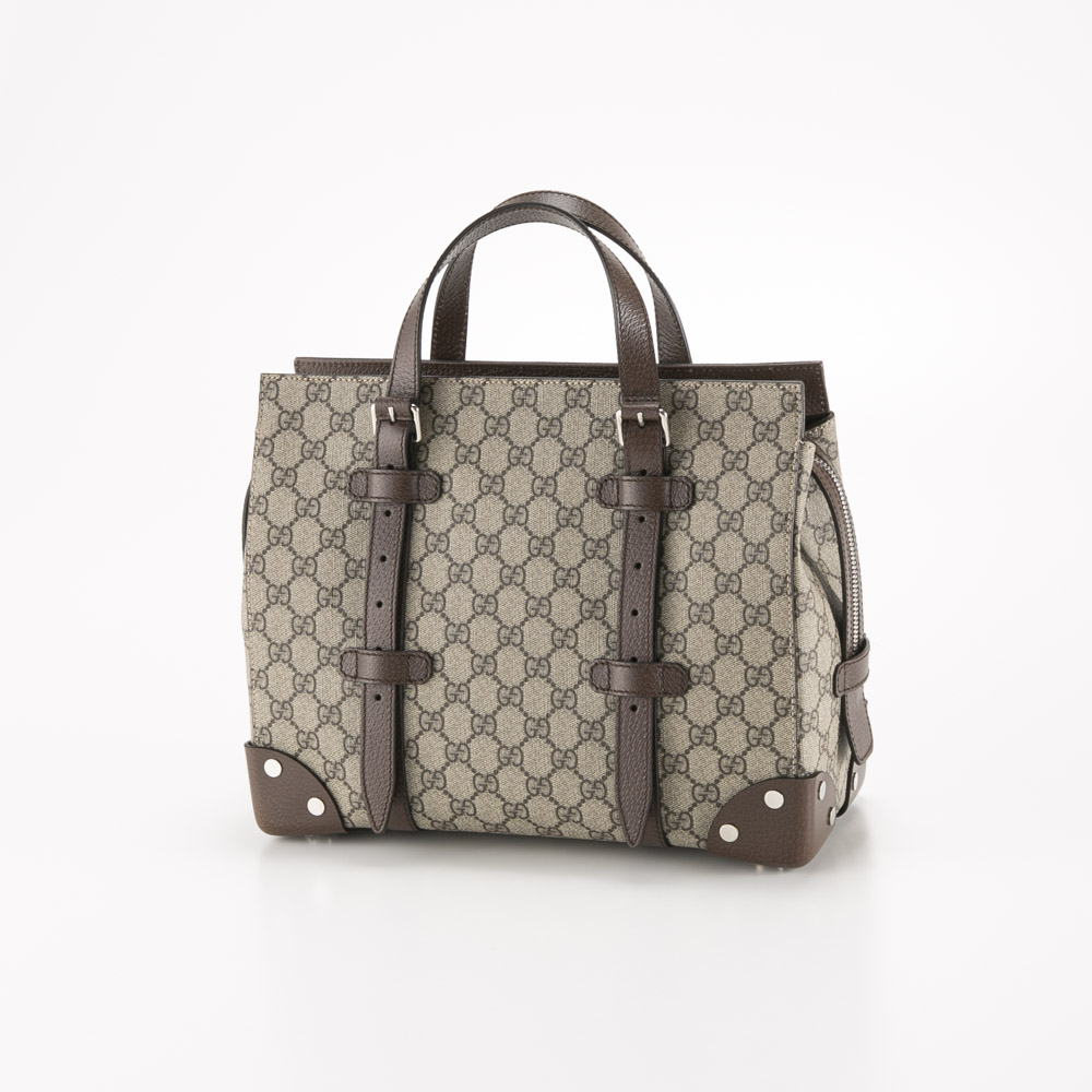 グッチ GUCCI GGスプリーム レザーディテール付き トートバッグ 643814 92TDN【FITHOUSE ONLINE SHOP】