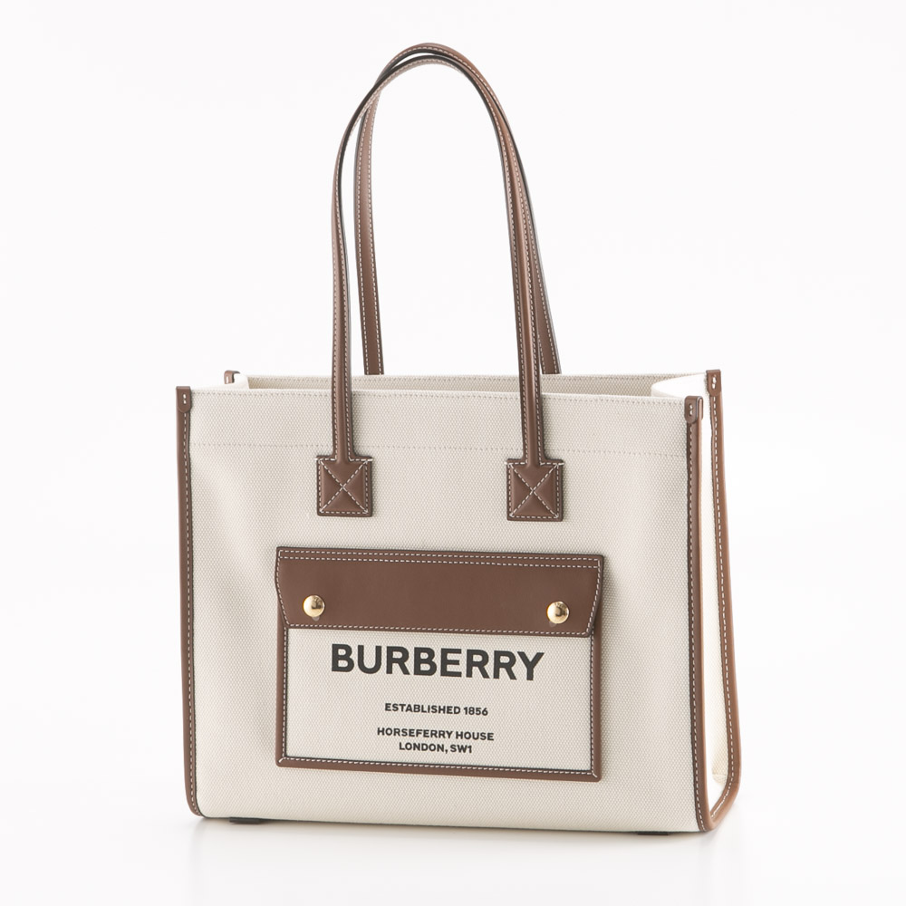 バーバリー BURBERRY ツートンキャンバス SM フレヤトートバッグ