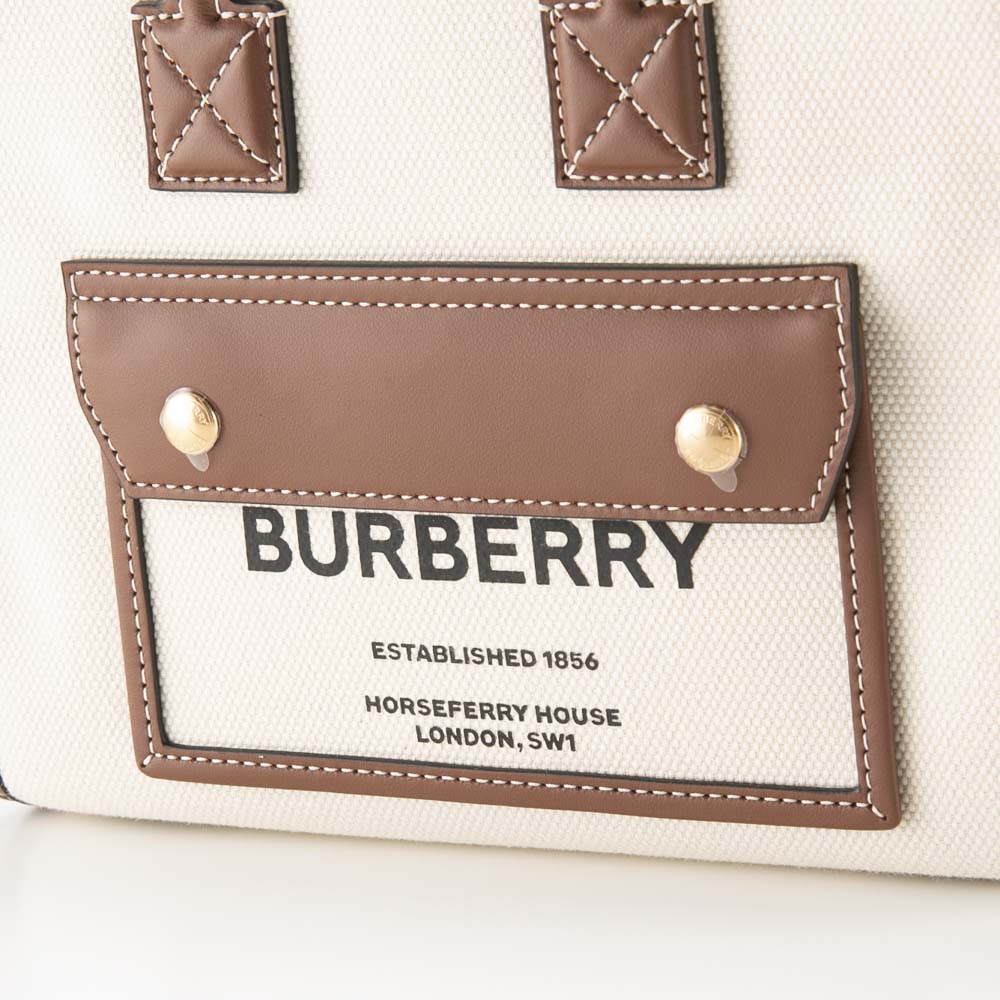 バーバリー BURBERRY ハンド・トートバッグ ツートン キャンバス MINI フレヤトート 8044143【FITHOUSE ONLINE SHOP】