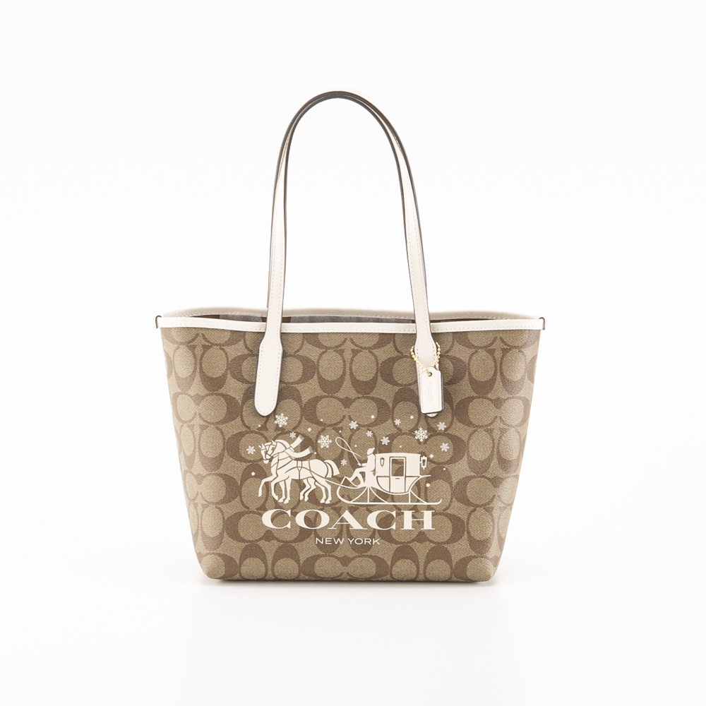 コーチ COACH ミニ シティ トートバッグ シグネチャー キャンバス ホース アンド スレイ CM183【FITHOUSE ONLINE SHOP】