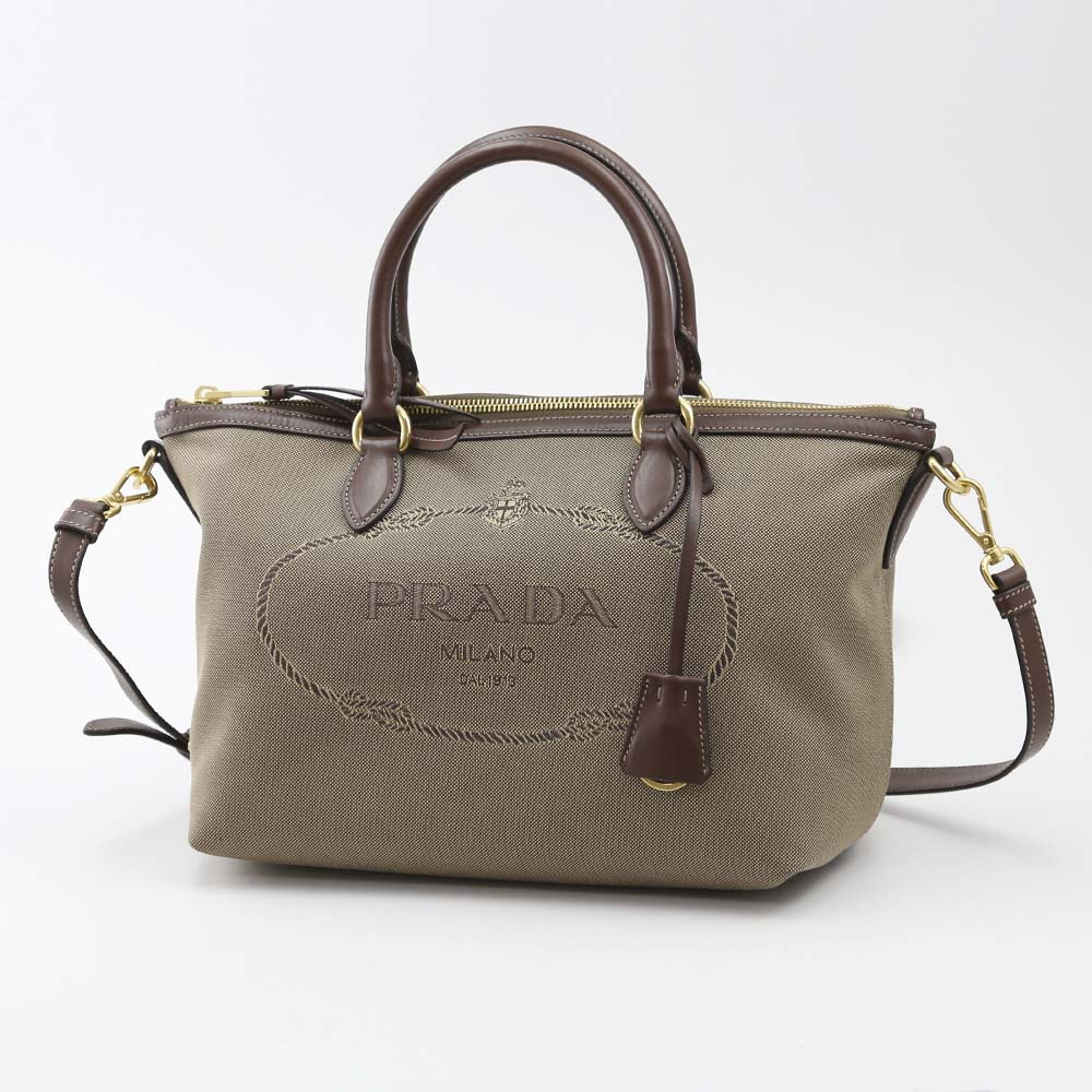 プラダ PRADA ハンド・トートバッグ LOGO JACQUARDトートSD付 1BA104 