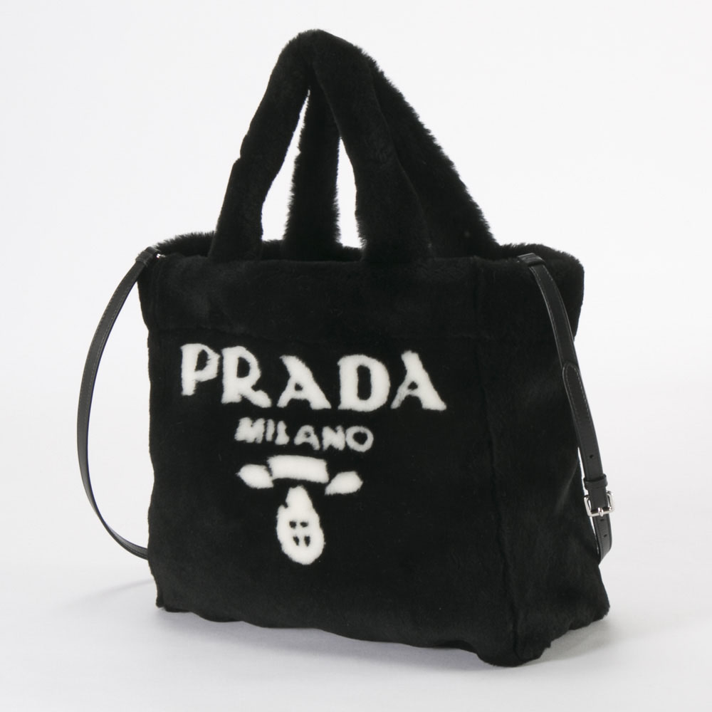 プラダ PRADA ハンド・トートバッグ MONTONE ファーシャーリング/NERO+BIANCO 1BG374-MIO-2EC9【FITHOUSE ONLINE SHOP】 | フィットハウス公式オンラインショップ | FIT HOUSE