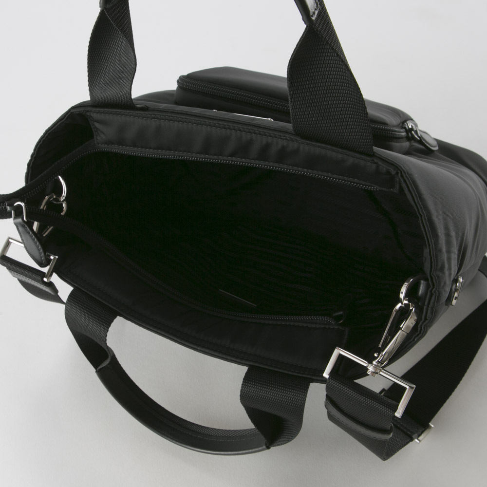 プラダ PRADA ReNylon前ポケ付ハンドバッグ/NERO 1BG354-RV44