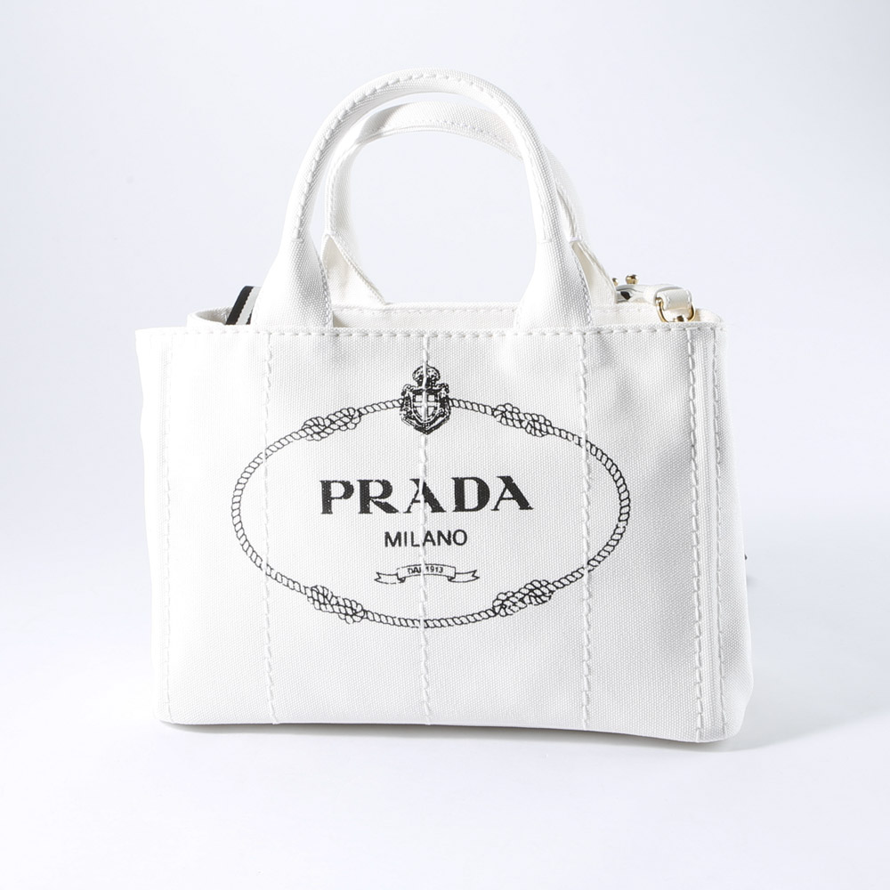 PRADA(プラダ) トートバッグ CANAPA 黒×白