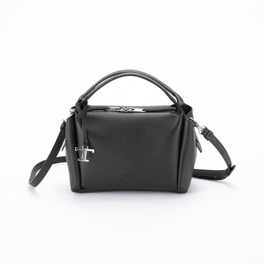 トッズ TOD'S ハンド・トートバッグ レザーバウレットバッグ ミニ Tタイムレス メタルペンダント XBWAPIF0100-QRI【FITHOUSE ONLINE SHOP】