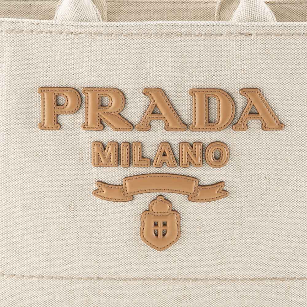 プラダ PRADA リネンブレンド+レザー LG トートバッグ 1BG474 2DLI OHO【FITHOUSE ONLINE SHOP】