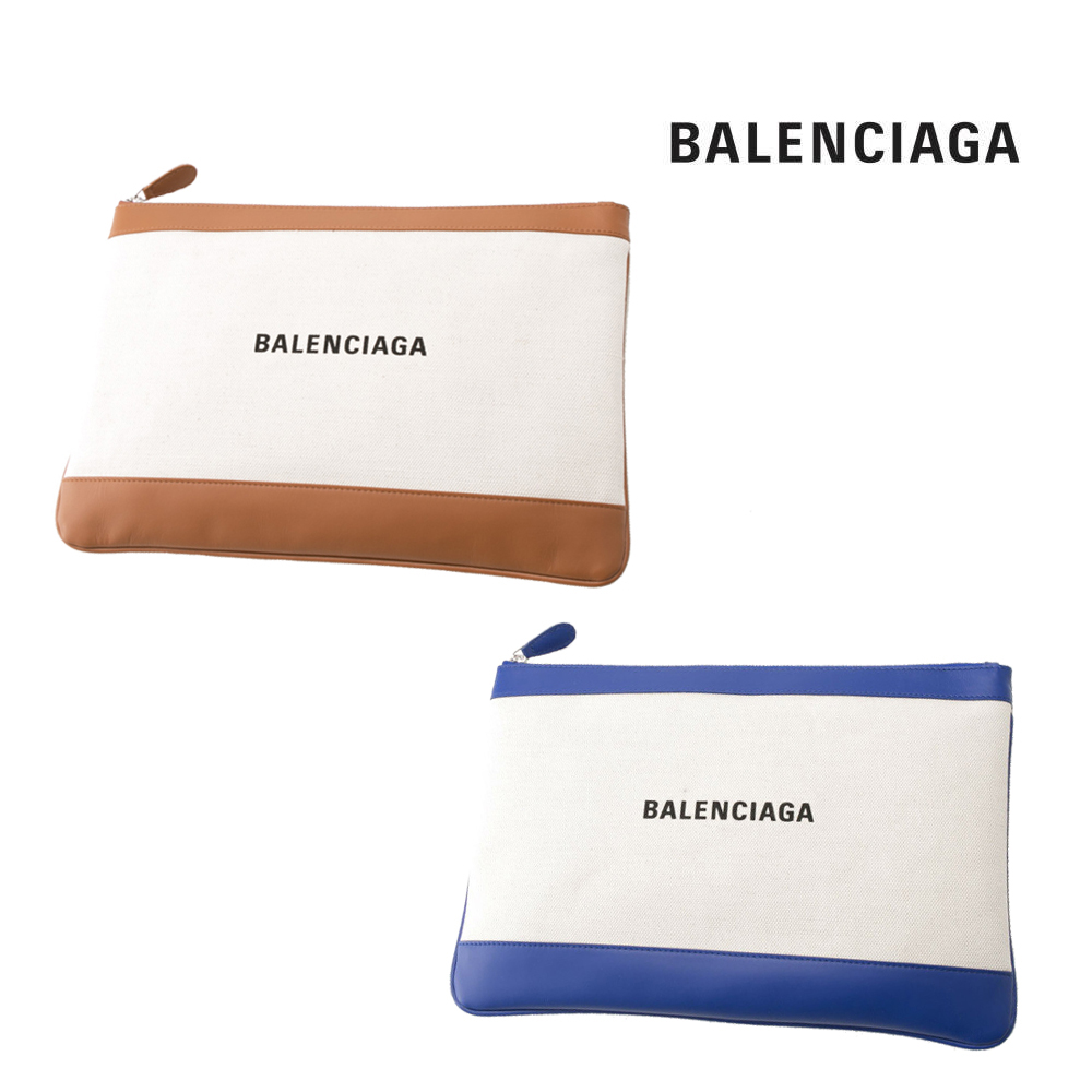 BALENCIAGA バレンシアガ ネイビークリップ クラッチバッグ