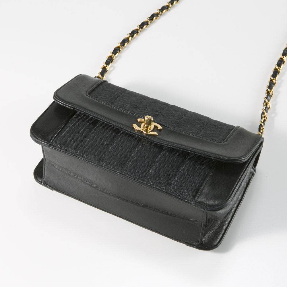 【ヴィンテージ・中古】シャネル CHANEL リネン×ラムマトラッセチェーンショルダーバッグ【FITHOUSE ONLINE SHOP】