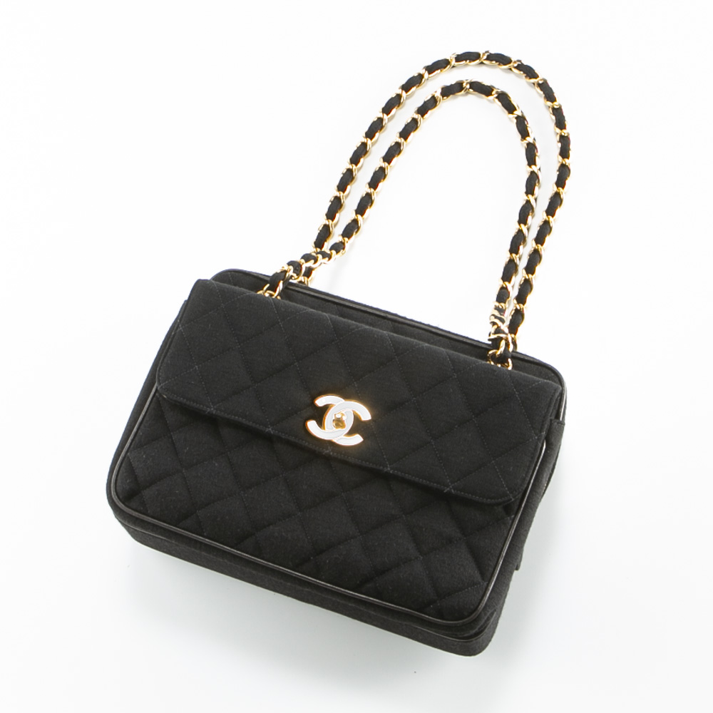 【ヴィンテージ・中古】シャネル CHANEL 前フラップコットンチェーンショルダーバッグ【FITHOUSE ONLINE SHOP】