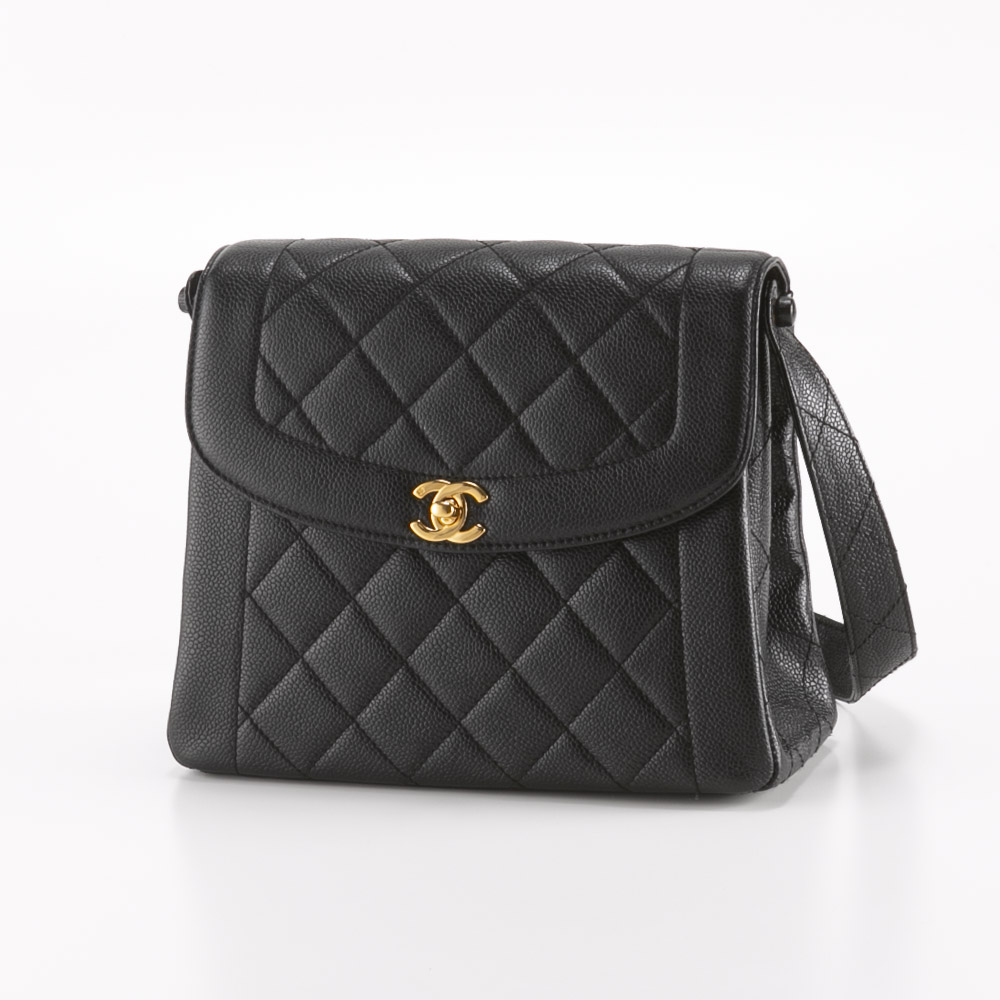 ヴィンテージ・中古】シャネル CHANEL キャビアスキンカムセワン