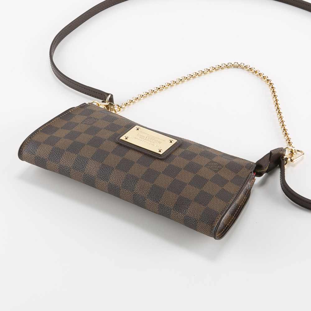 LOUIS VUITTON ルイヴィトン ショルダーバッグ N55213 エヴァ ダミエ ブラウン ゴールド金具 美品  56705