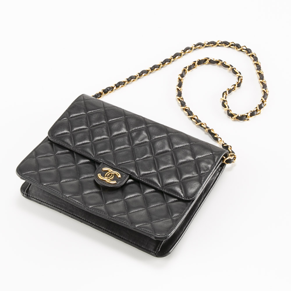 【ヴィンテージ・中古】シャネル CHANEL ラムスキンプッシュロックチェーンショルダーバッグ LG A03569【FITHOUSE ONLINE SHOP】