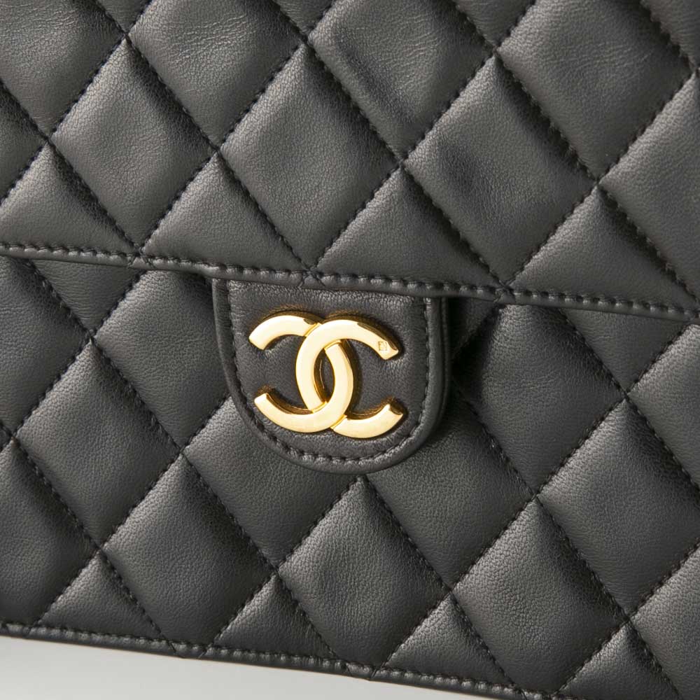 【ヴィンテージ・中古】シャネル CHANEL ラムスキンプッシュロックチェーンショルダーバッグ LG A03569【FITHOUSE ONLINE SHOP】