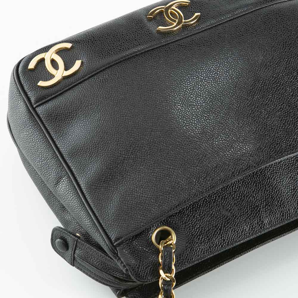 【ヴィンテージ・中古】シャネル CHANEL トリプルココショルダーキャビアスキントートバッグ A03675【FITHOUSE ONLINE SHOP】