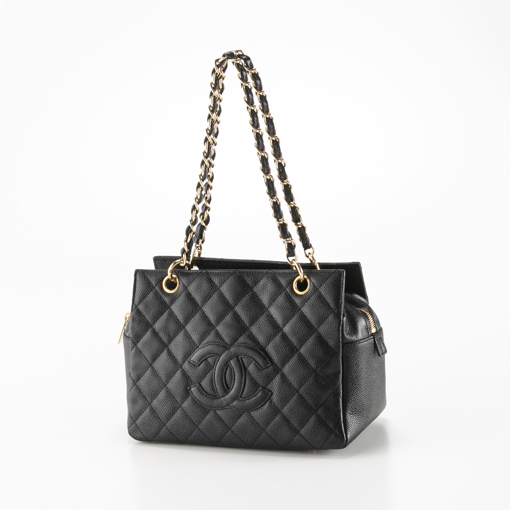 【ヴィンテージ・中古】シャネル CHANEL キャビアスキン ファスナーチェーントートバッグ【FITHOUSE ONLINE SHOP】