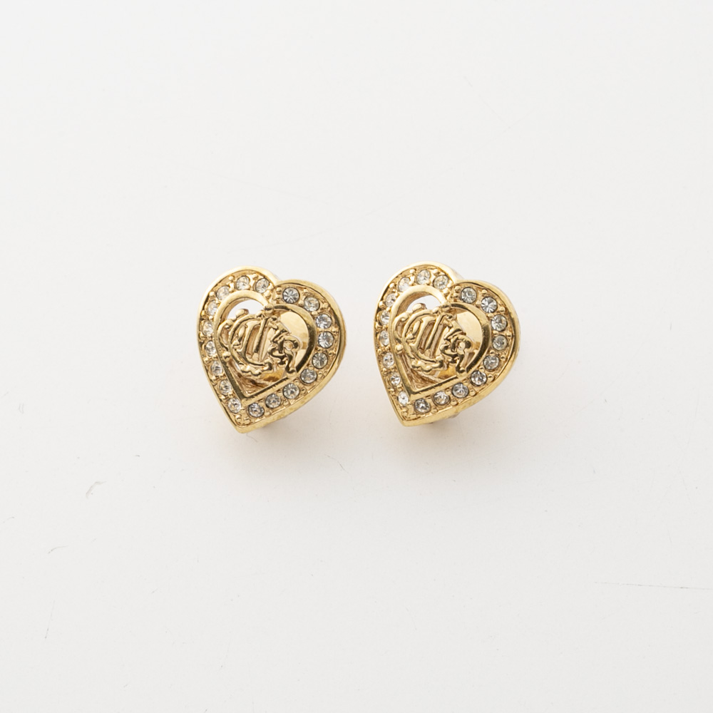 【ヴィンテージ・中古】ディオール DIOR ハートストーン 旧ロゴ イヤリング【FITHOUSE ONLINE SHOP】