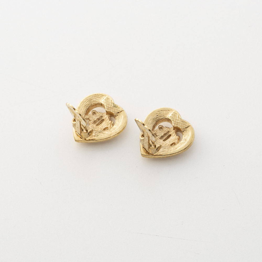 【ヴィンテージ・中古】ディオール DIOR ハートストーン 旧ロゴ イヤリング【FITHOUSE ONLINE SHOP】