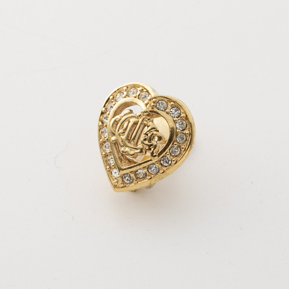【ヴィンテージ・中古】ディオール DIOR ハートストーン 旧ロゴ イヤリング【FITHOUSE ONLINE SHOP】