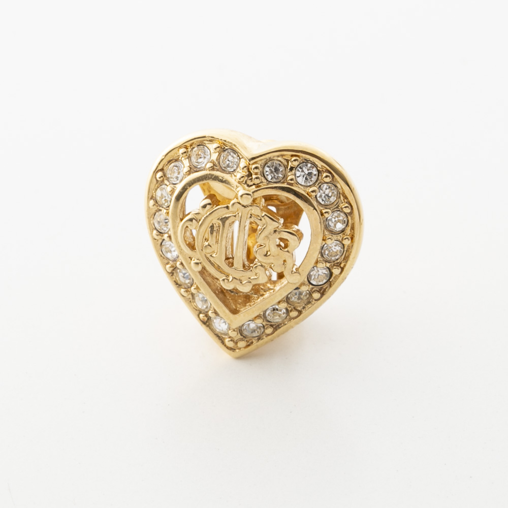 【ヴィンテージ・中古】ディオール DIOR ハートストーン 旧ロゴ イヤリング【FITHOUSE ONLINE SHOP】