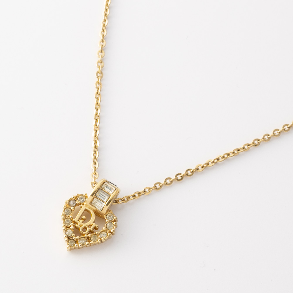 【ヴィンテージ・中古】ディオール DIOR ハートラインストーンネックレス【FITHOUSE ONLINE SHOP】