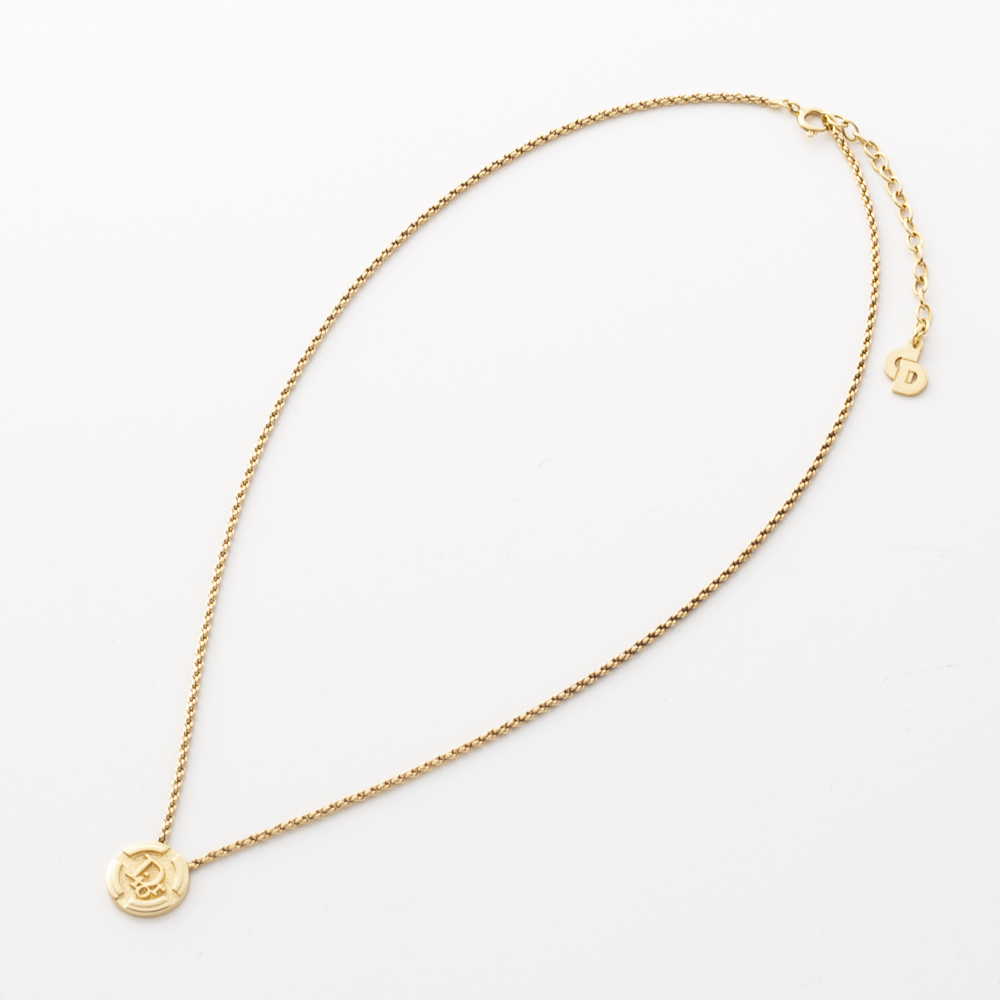 【ヴィンテージ・中古】ディオール DIOR ラウンドロゴコインネックレス【FITHOUSE ONLINE SHOP】