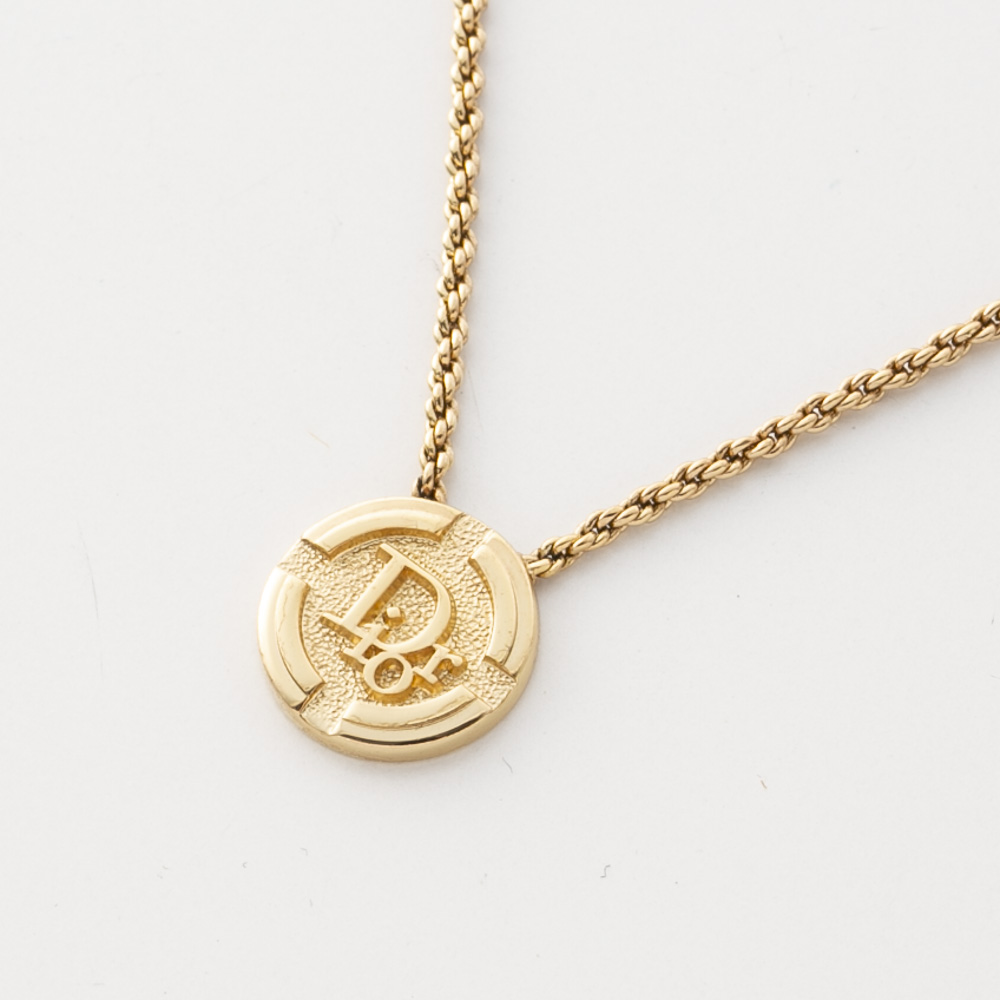 【ヴィンテージ・中古】ディオール DIOR ラウンドロゴコインネックレス【FITHOUSE ONLINE SHOP】