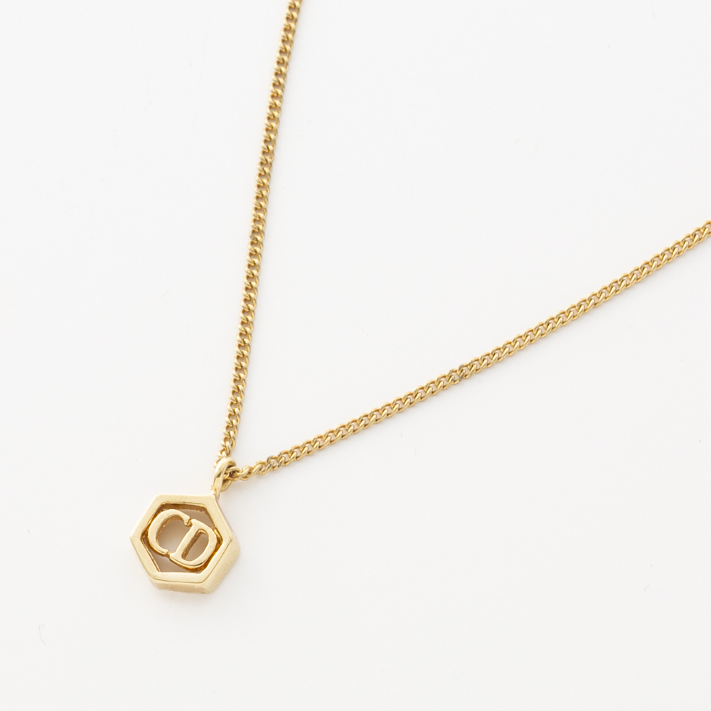【ヴィンテージ・中古】ディオール DIOR 六角形 CDロゴネックレス【FITHOUSE ONLINE SHOP】