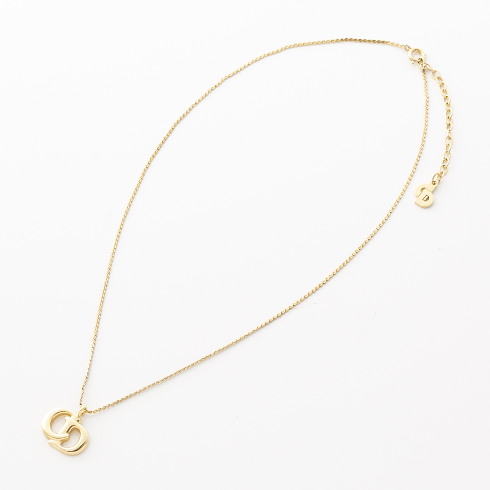 【ヴィンテージ・中古】ディオール DIOR 立体CDロゴ細チェーンネックレス【FITHOUSE ONLINE SHOP】