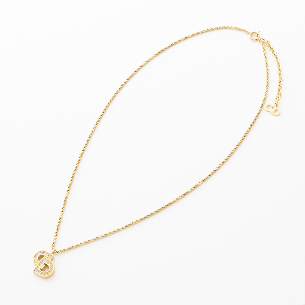 【ヴィンテージ・中古】ディオール DIOR CDロゴラインストーンネックレス【FITHOUSE ONLINE SHOP】