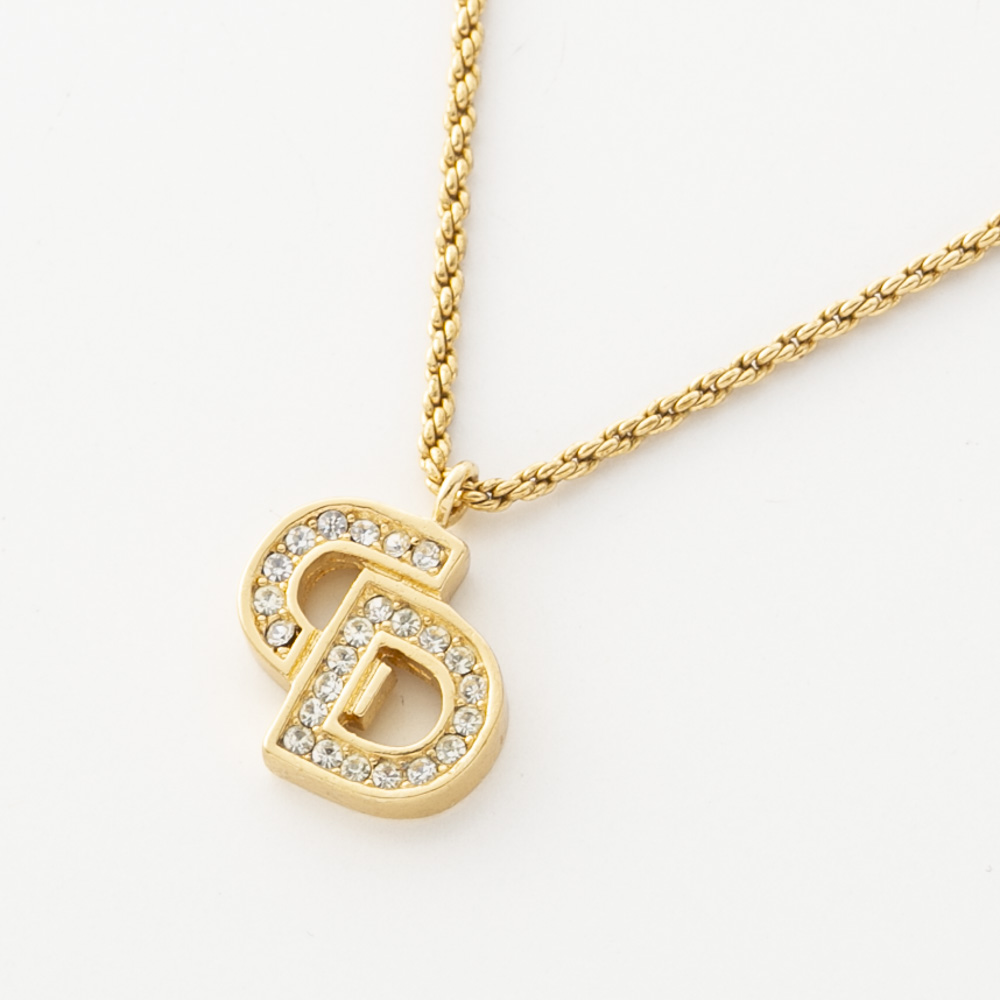【ヴィンテージ・中古】ディオール DIOR CDロゴラインストーンネックレス【FITHOUSE ONLINE SHOP】