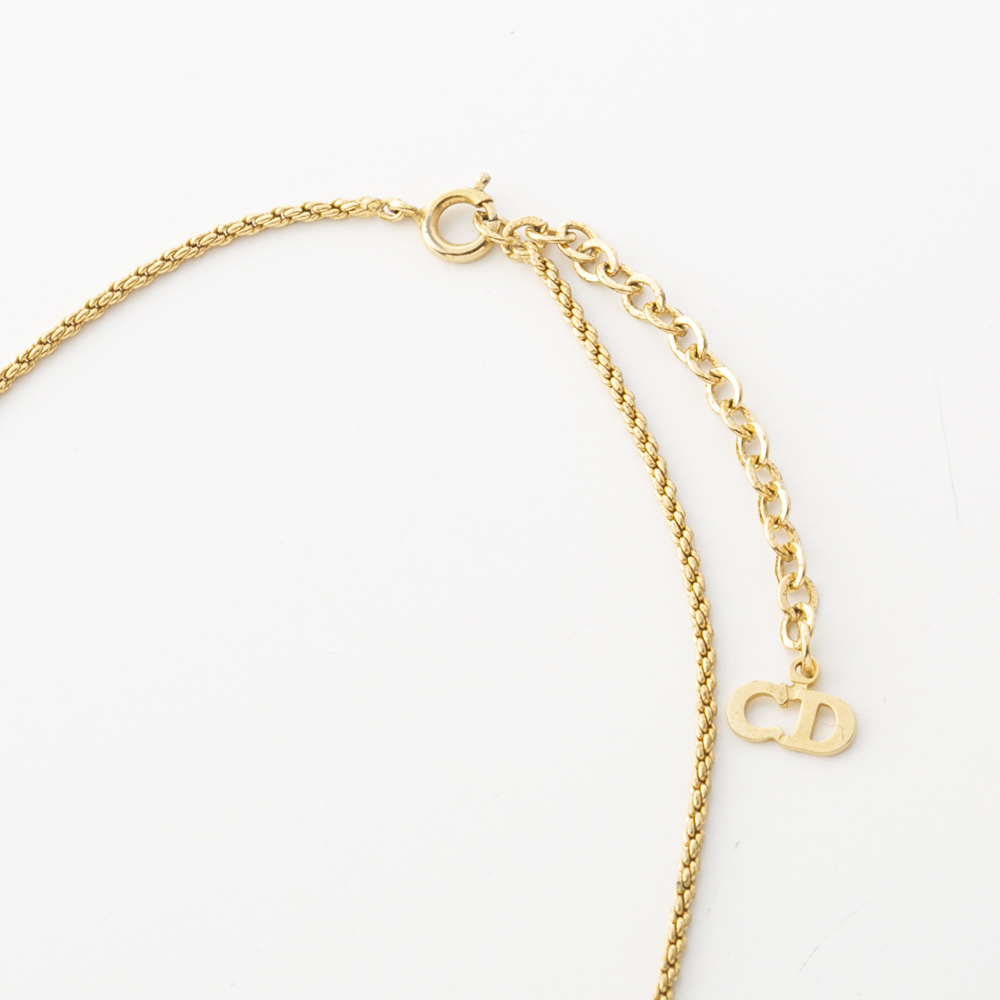 【ヴィンテージ・中古】ディオール DIOR CDロゴラインストーンネックレス【FITHOUSE ONLINE SHOP】