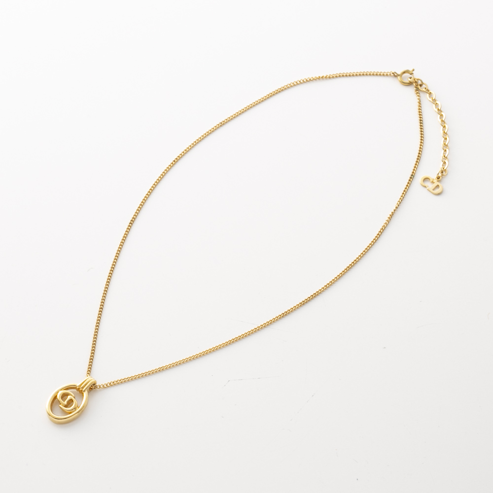 【ヴィンテージ・中古】ディオール DIOR オーバルCDロゴネックレス【FITHOUSE ONLINE SHOP】