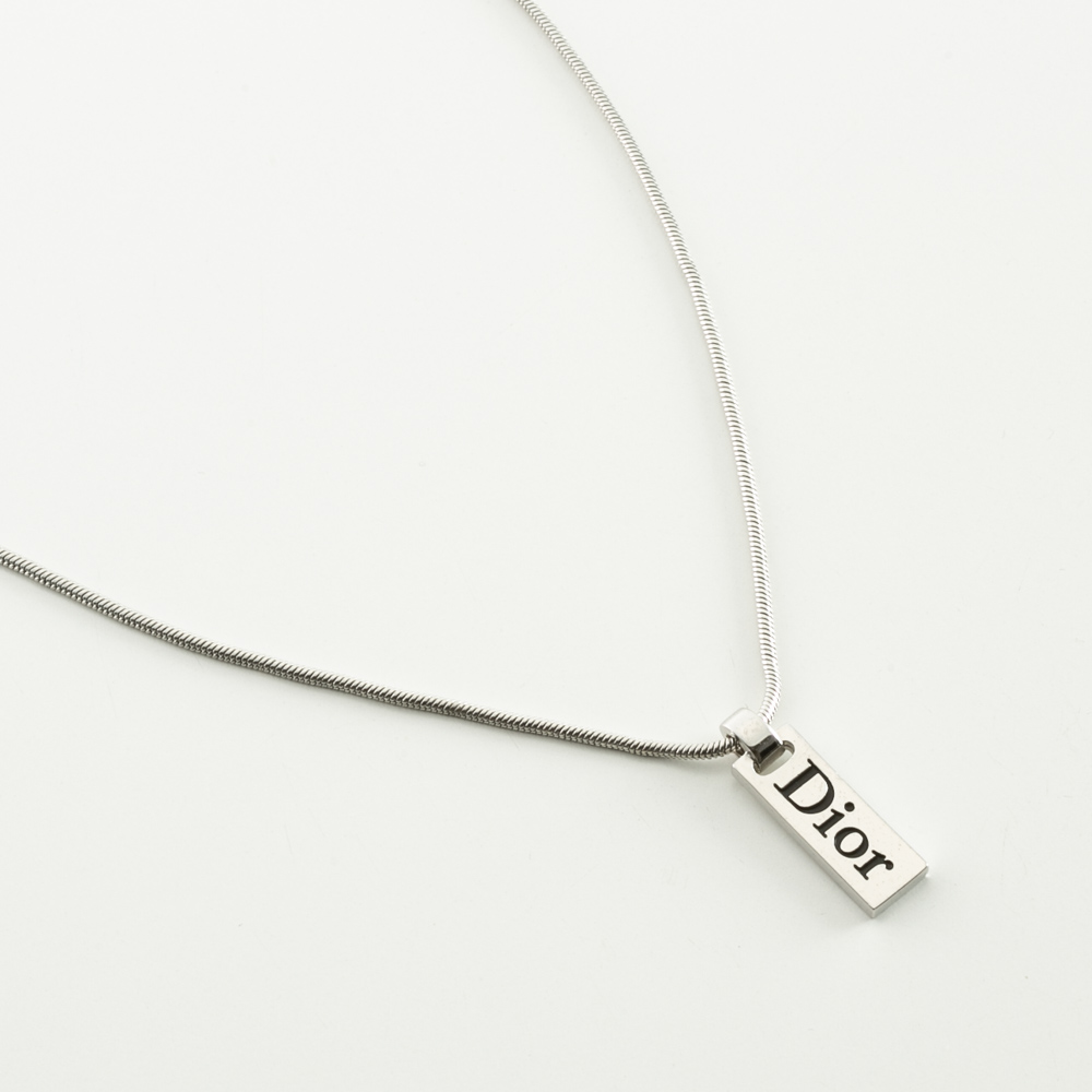 【ヴィンテージ・中古】ディオール DIOR ロゴプレートネックレス【FITHOUSE ONLINE SHOP】