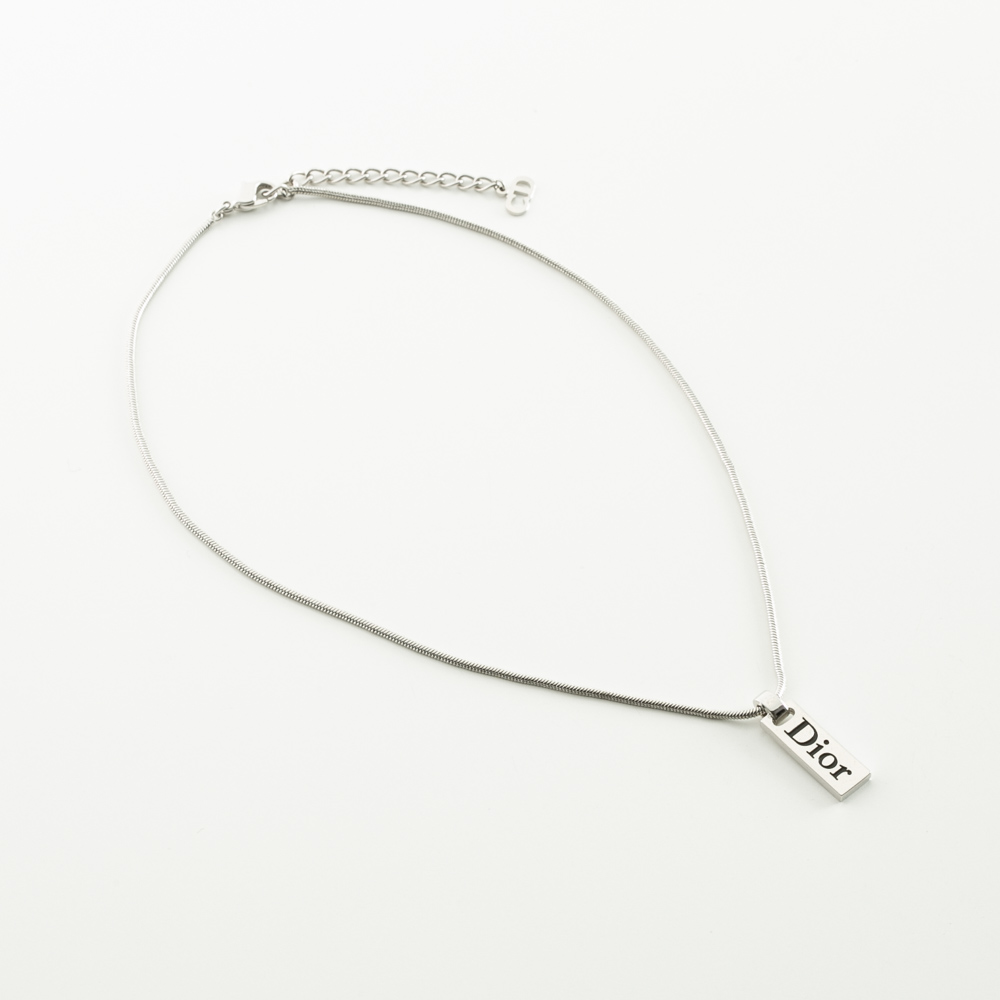 【ヴィンテージ・中古】ディオール DIOR ロゴプレートネックレス【FITHOUSE ONLINE SHOP】