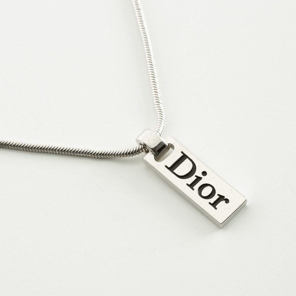【ヴィンテージ・中古】ディオール DIOR ロゴプレートネックレス【FITHOUSE ONLINE SHOP】