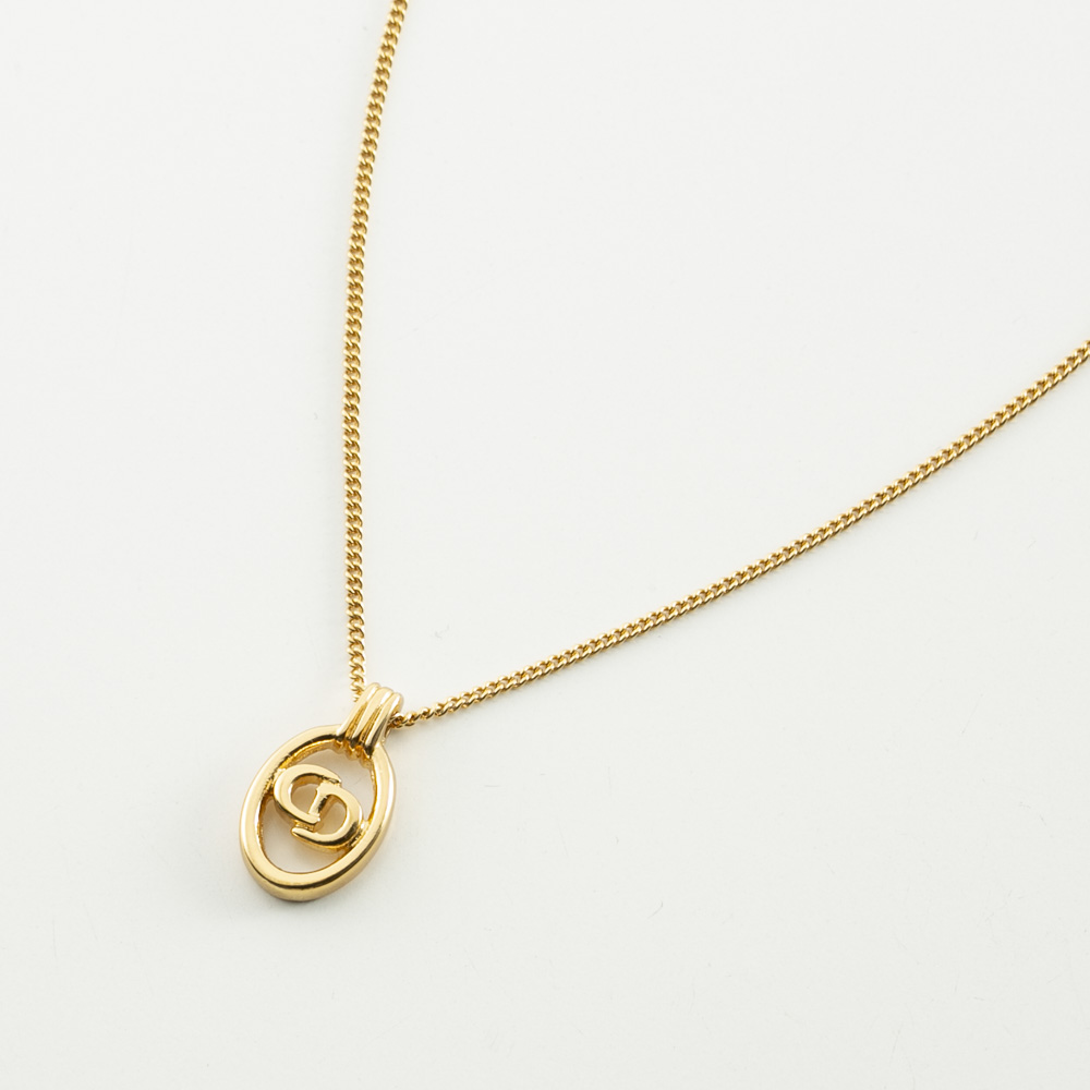 【ヴィンテージ・中古】ディオール DIOR オーバルCDロゴネックレス【FITHOUSE ONLINE SHOP】