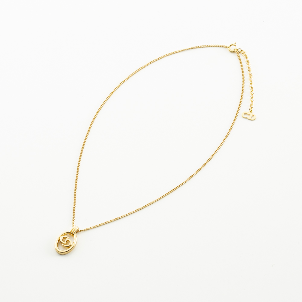 【ヴィンテージ・中古】ディオール DIOR オーバルCDロゴネックレス【FITHOUSE ONLINE SHOP】