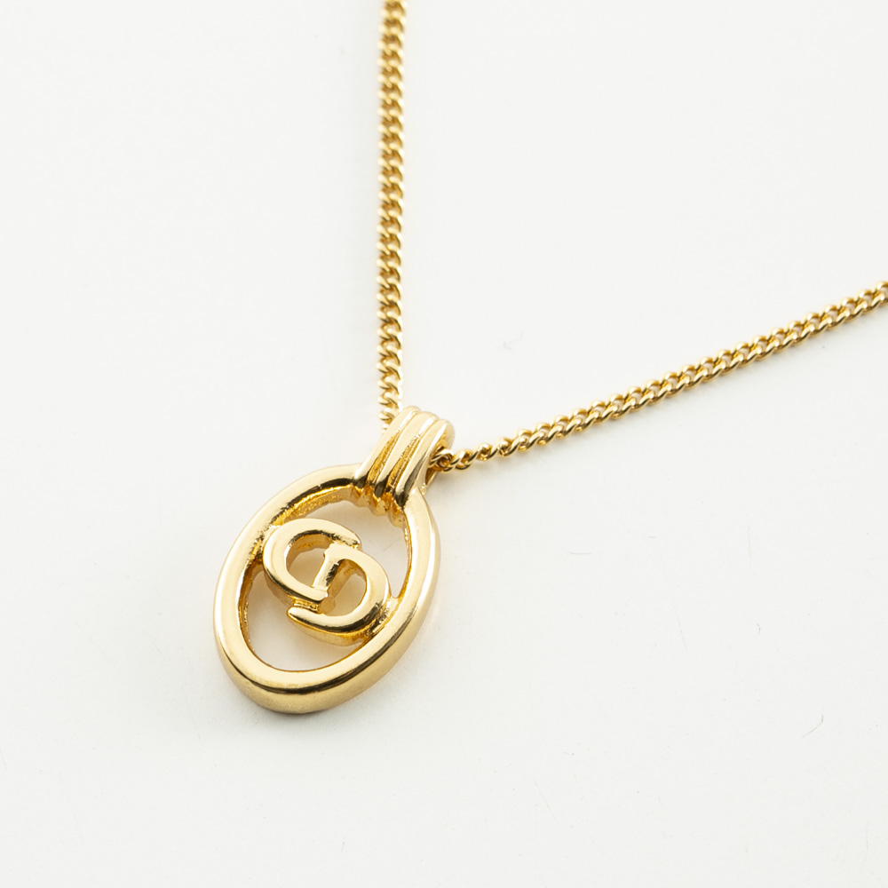【ヴィンテージ・中古】ディオール DIOR オーバルCDロゴネックレス【FITHOUSE ONLINE SHOP】