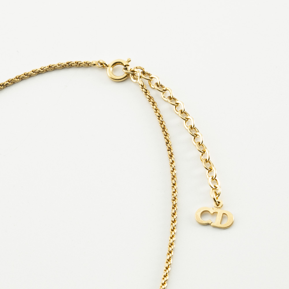 【ヴィンテージ・中古】ディオール DIOR ドロップ型CDロゴネックレス【FITHOUSE ONLINE SHOP】