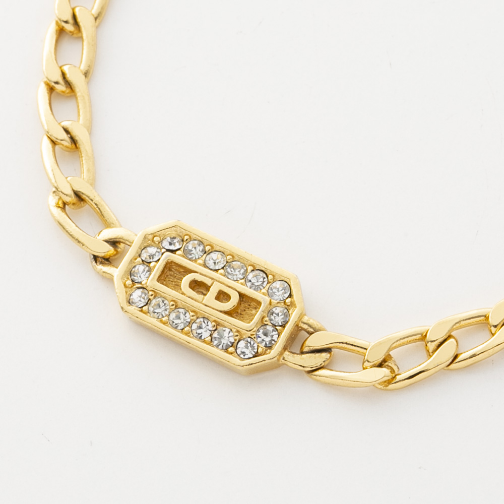 【ヴィンテージ・中古】ディオール DIOR プレートCDストーン付きブレスレット【FITHOUSE ONLINE SHOP】