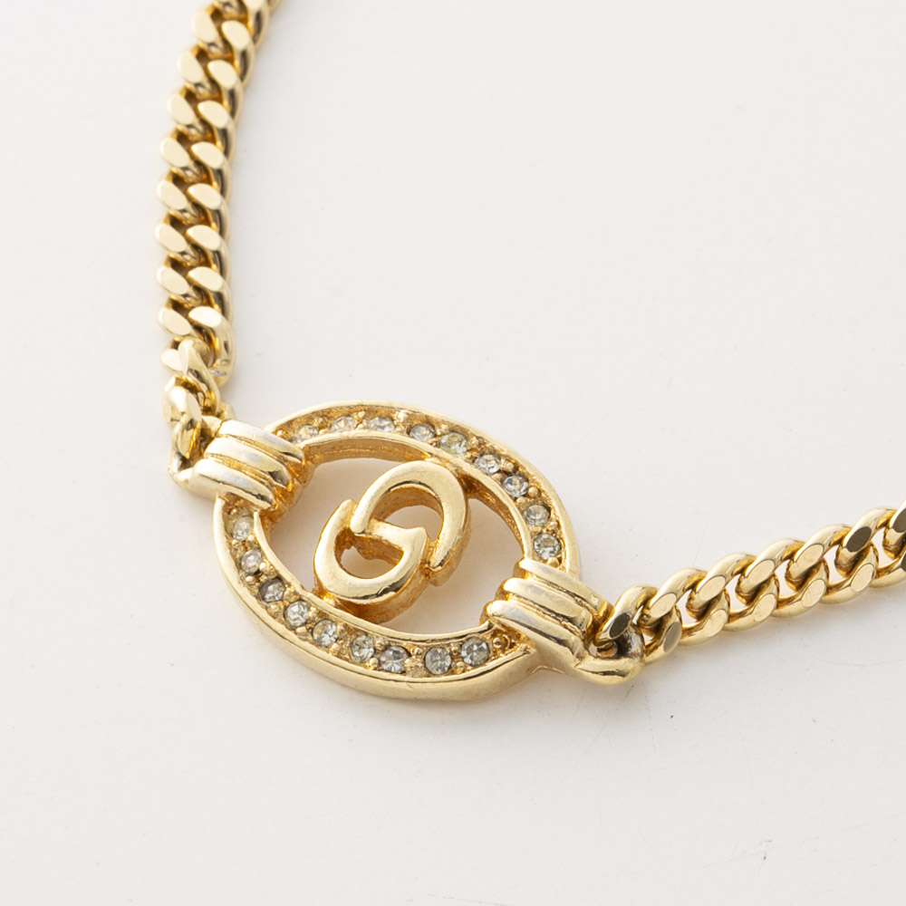 【ヴィンテージ・中古】ディオール DIOR CDオーバルラインストーンブレスレット【FITHOUSE ONLINE SHOP】