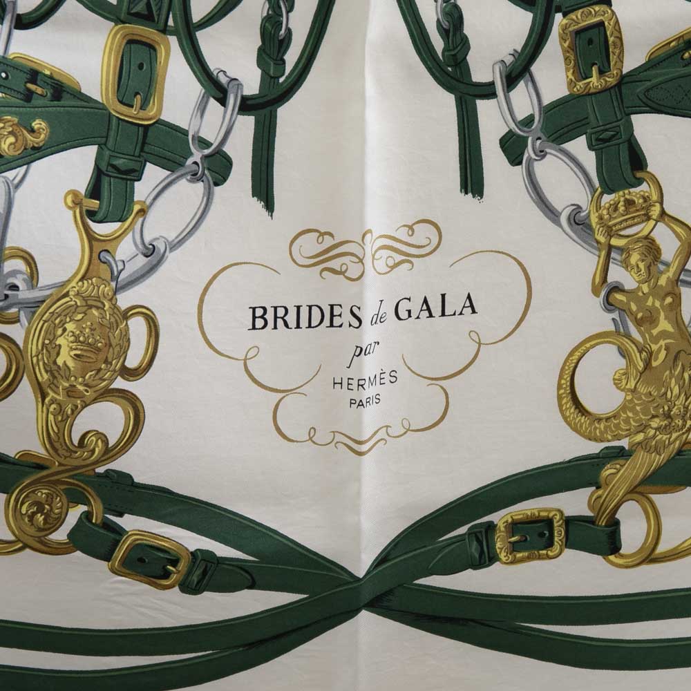 ヴィンテージ・中古】エルメス HERMES カレ90 シルクスカーフ BRIDES