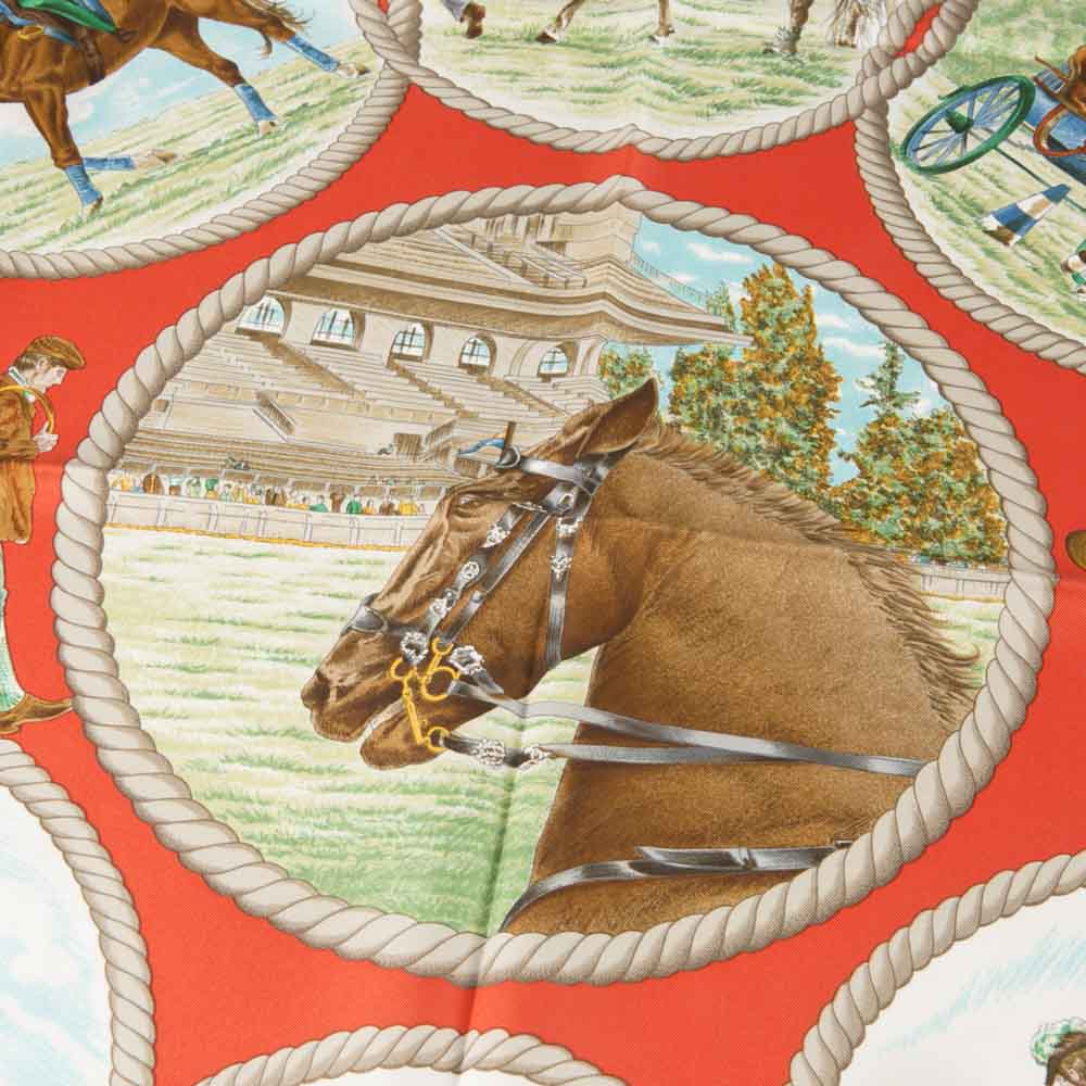 ヴィンテージ・中古】エルメス HERMES カレ90 シルクスカーフ Auteuil 