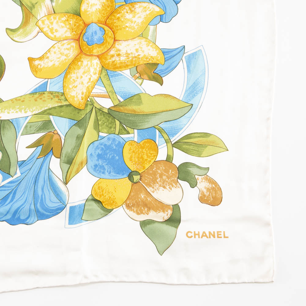 【ヴィンテージ・中古】シャネル CHANEL シルクスカーフ FLOWER【FITHOUSE ONLINE SHOP】