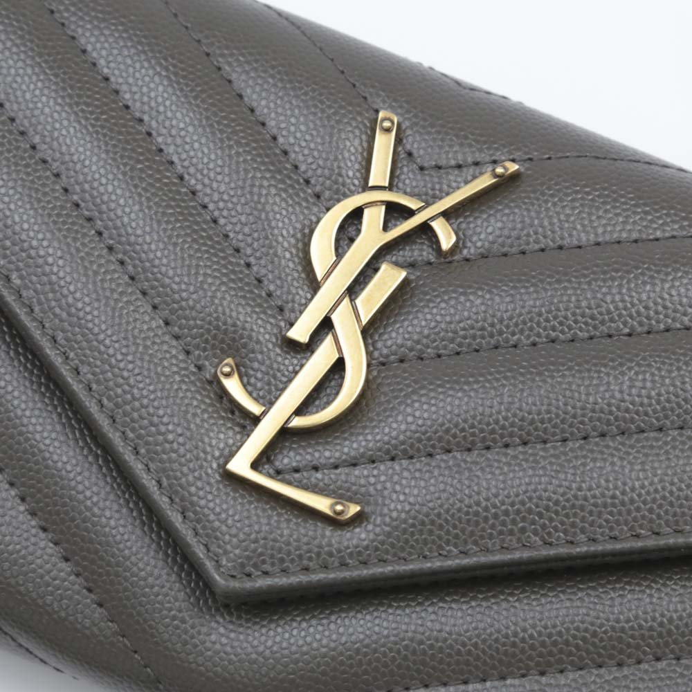 サンローラン Saint Laurent 長財布 ﾓﾉｸﾞﾗﾑYSLﾏﾃﾗｯｾ長FｶﾑｾGD 
