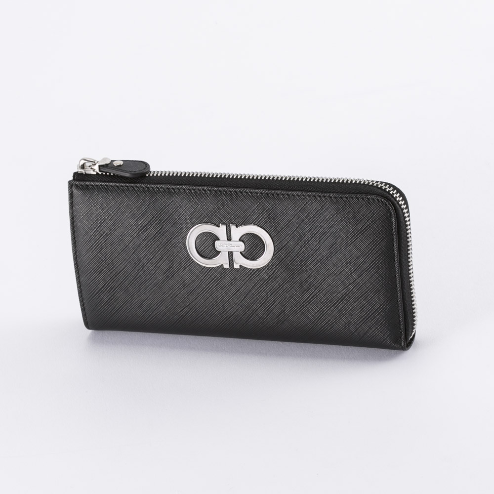 salvatoreferragamo フェラガモ ガンチーニL字ファスナー長 B950-568989/NERO ブラック【FITHOUSE ONLINE SHOP】