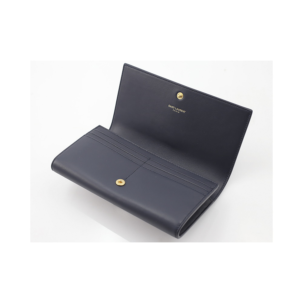 サンローラン【Saint Laurent】財布 長財布　414567BJ50J 1000G  YSL LINEカーフ長財布 レディース　ブラック【FITHOUSE ONLINE SHOP】