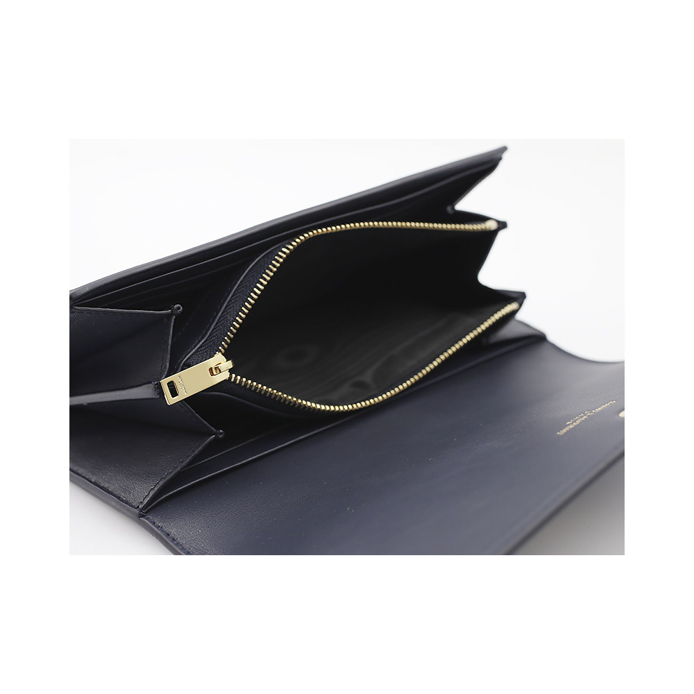 サンローラン【Saint Laurent】財布 長財布　414567BJ50J 1000G  YSL LINEカーフ長財布 レディース　ブラック【FITHOUSE ONLINE SHOP】