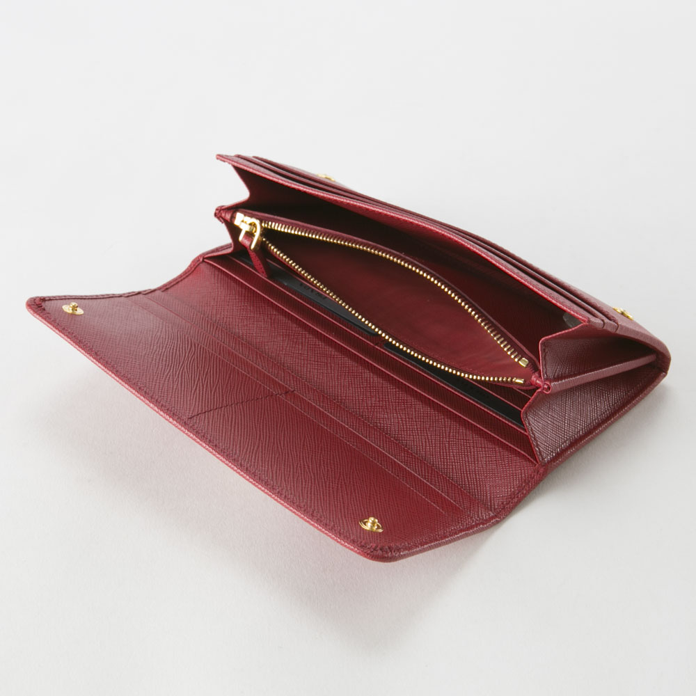 プラダ PRADA 長財布 SAF.METAL ORO長F+パス/FUOCO 1MH132-QWA【FITHOUSE ONLINE SHOP】